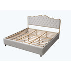 Elegant Platform Bed,Buckle Shaped Backrest,With Four Storage Drawer