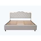 Elegant Platform Bed,Buckle Shaped Backrest,With Four Storage Drawer