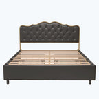 Elegant Platform Bed,Buckle Shaped Backrest,With Four Storage Drawer