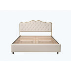 Elegant Platform Bed,Buckle Shaped Backrest,With Four Storage Drawer