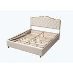 Elegant Platform Bed,Buckle Shaped Backrest,With Four Storage Drawer