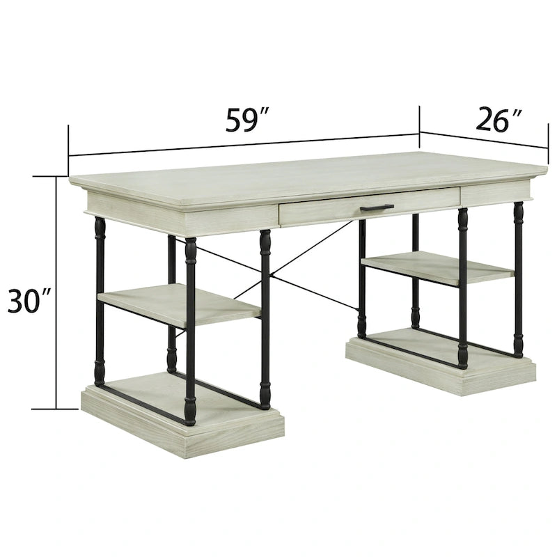 Corvus Ursula 59 1-Drawer Wooden Computer Writing Desk