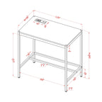 Belzie Modern 30-inch Steel Computer Desk with USB Ports by Furniture of America