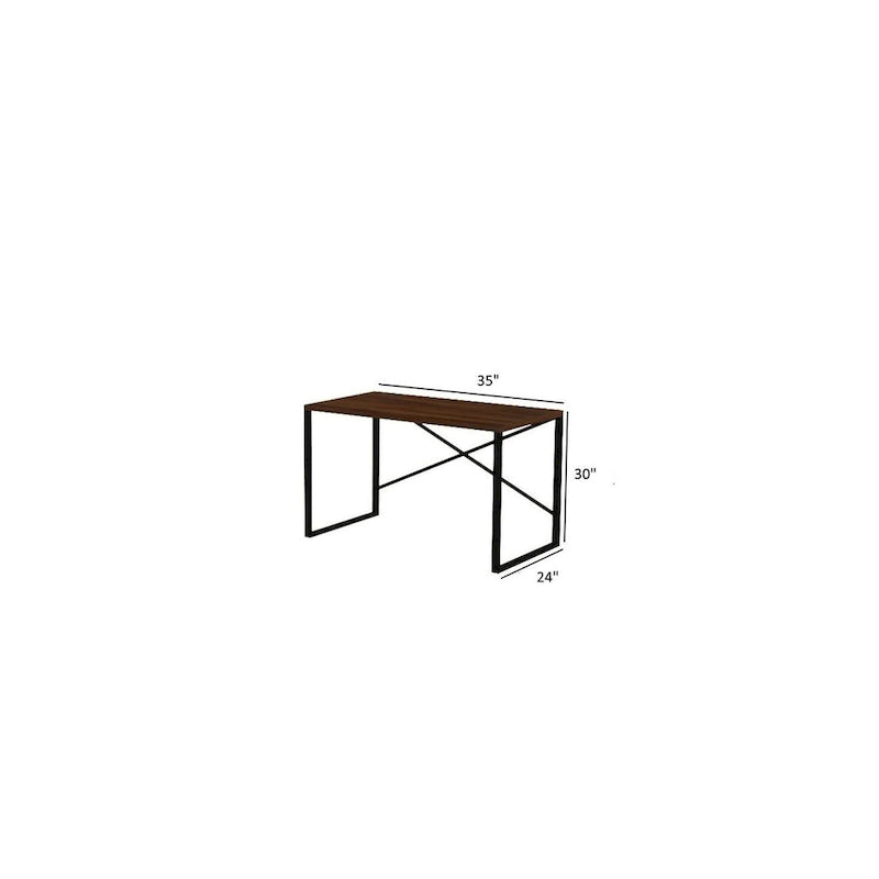 35 Inch Rectangular Computer Desk Modern Writing Desk with Metal Frame Study Desk Workstation for Living Room, Bedroom,Office