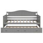 Twin Wooden Daybed with 2 drawers / Trundle Bed, Sofa Bed for Bedroom Living Room,No Box Spring Needed