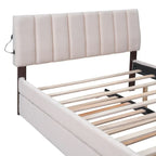 Upholstered Platform Bed with Trundle