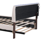 Upholstered Platform Bed with Trundle