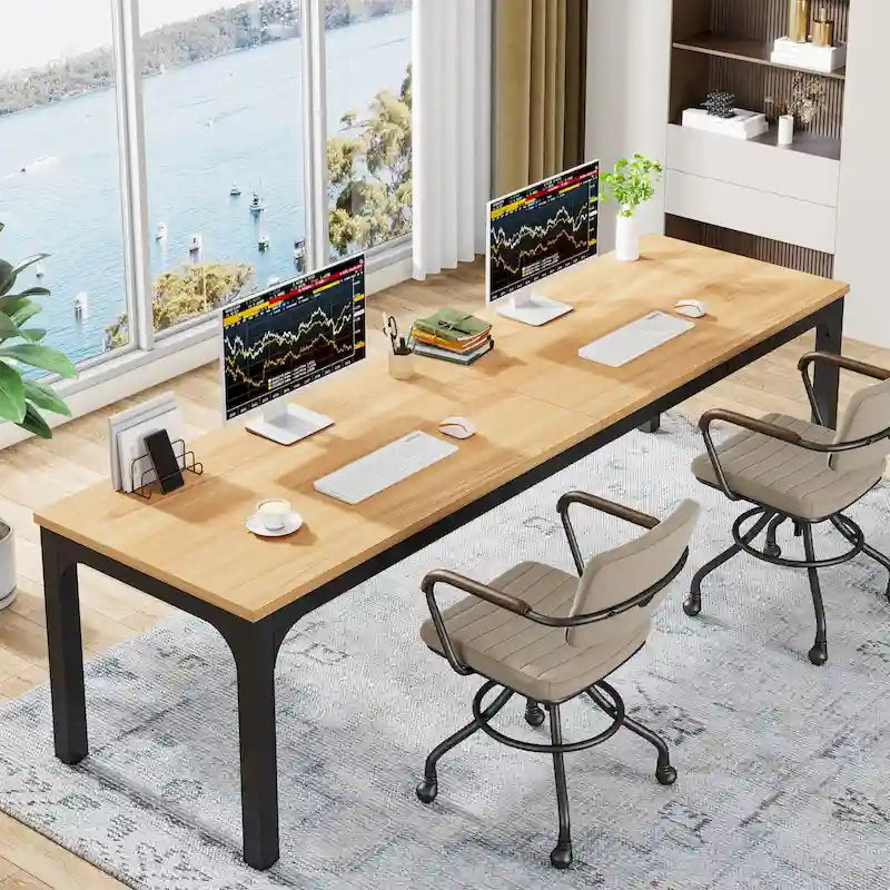 78.7 Inches Extra Long Computer Desk 2 Person Desk Large Writing Desk