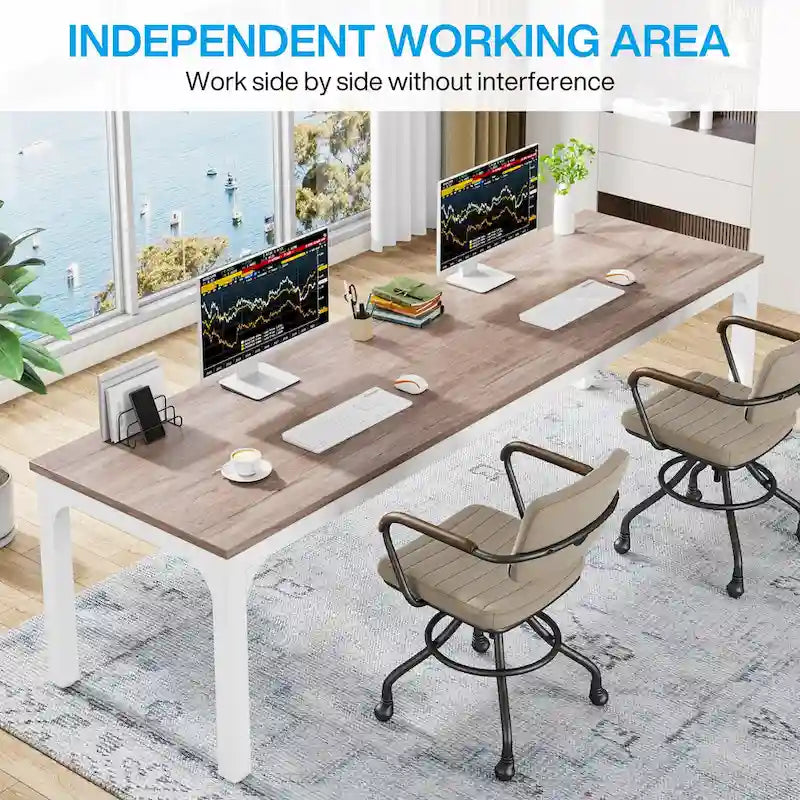78.7 Inches Extra Long Computer Desk 2 Person Desk Large Writing Desk