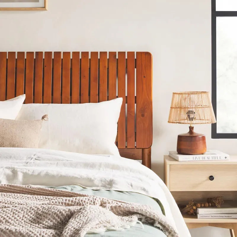 Middlebrook Designs Slatted Headboard Modern Queen Bed