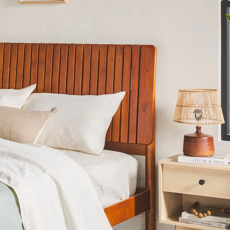 Middlebrook Designs Slatted Headboard Modern Queen Bed