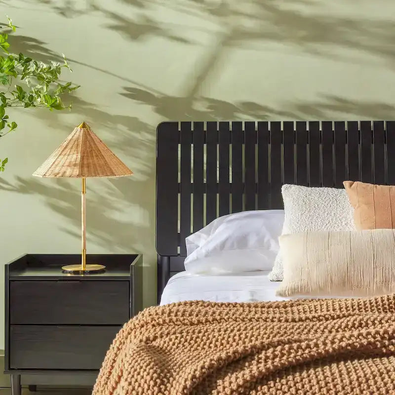 Middlebrook Designs Slatted Headboard Modern Queen Bed