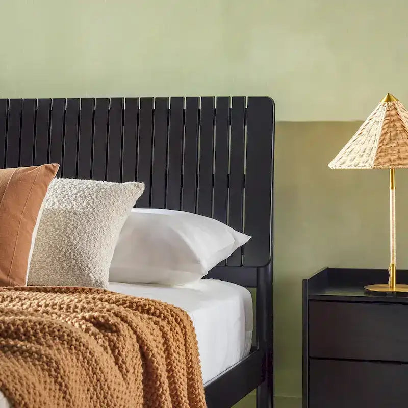 Middlebrook Designs Slatted Headboard Modern Queen Bed