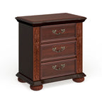 Ulis Traditional Cherry Solid Wood 3-Drawer Nightstand by Furniture of America