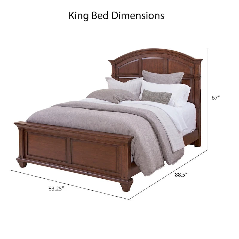 Harbor Point Rustic Cherry Arched Panel Bed