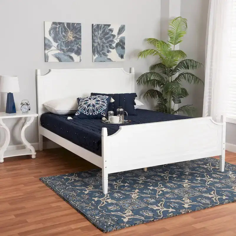Mariana Classic and Traditional White Finished Wood Platform Bed