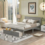 Full Size Platform Bed with Drawers