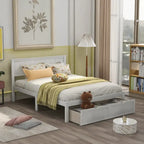 Full Size Platform Bed with Drawers