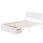 Full Size Platform Bed with Drawers