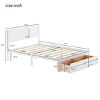 Full Size Platform Bed with Drawers