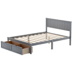 Full Size Platform Bed with Drawers