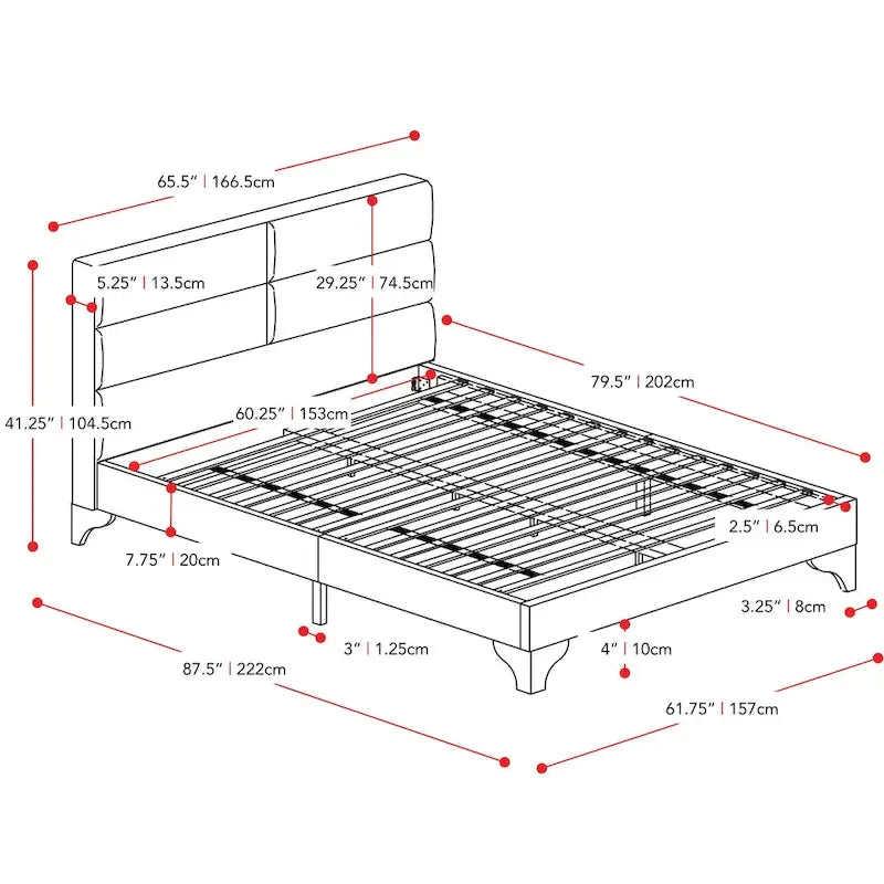 Bellevue Queen Rectangle Panel Upholstered Bed
