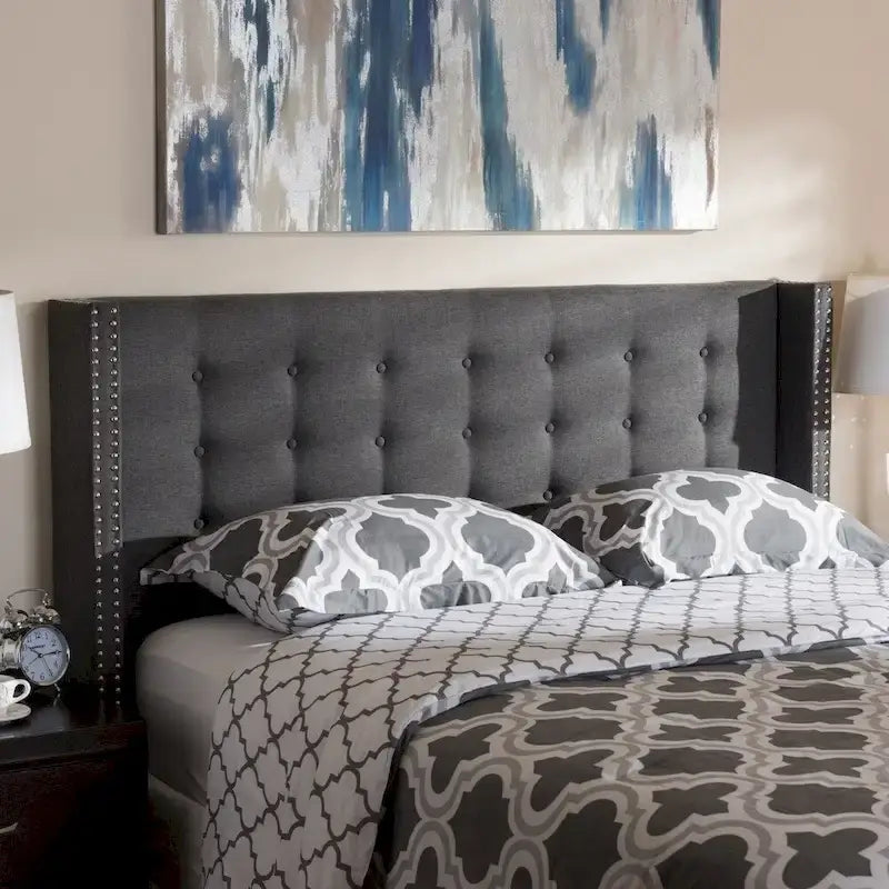 Contemporary Fabric Winged Headboard by Baxton Studio