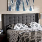 Contemporary Fabric Winged Headboard by Baxton Studio