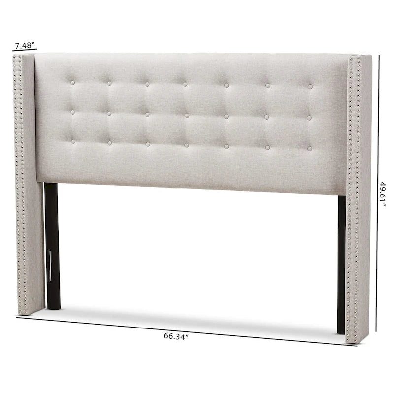 Contemporary Fabric Winged Headboard by Baxton Studio