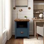Bridgevine Home Nantucket 22 inch 1-drawer file, No Assembly Required, Blue Denim and Whiskey