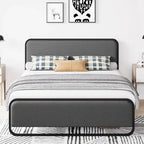 Bed Frame with Upholstered Headboard and Footboard