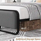 Bed Frame with Upholstered Headboard and Footboard