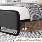 Bed Frame with Upholstered Headboard and Footboard