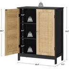 Bathroom Cabinet, Bathroom Storage Cabinet with 2 Doors & 2 Shelves - 11.7D x 23.4W x 31.2H