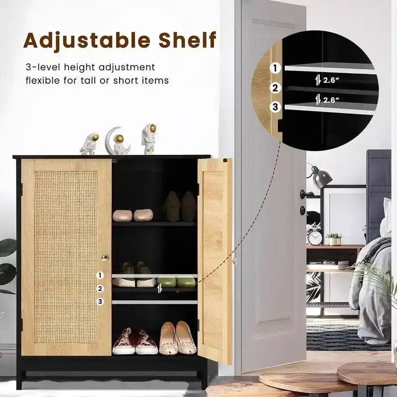 Bathroom Cabinet, Bathroom Storage Cabinet with 2 Doors & 2 Shelves - 11.7D x 23.4W x 31.2H