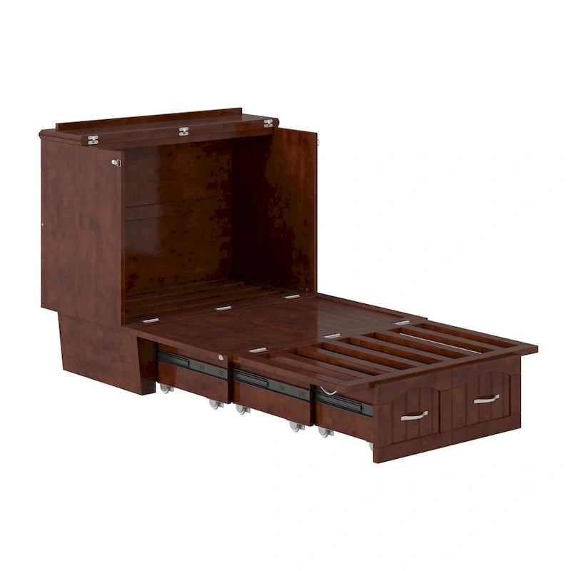 Sydney Twin Murphy Bed Chest with 6 inch Mattress