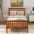 Wood Platform Bed with Headboard and Footboard