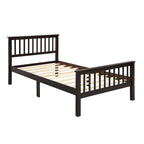 Wood Platform Bed with Headboard and Footboard