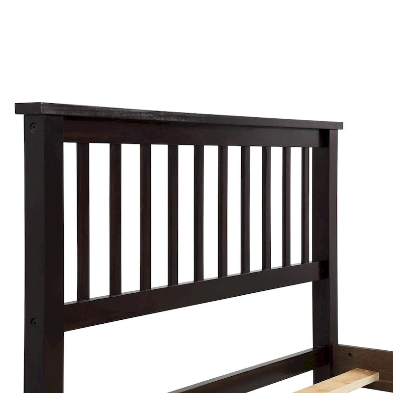 Wood Platform Bed with Headboard and Footboard