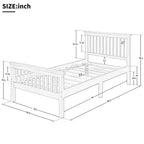 Wood Platform Bed with Headboard and Footboard