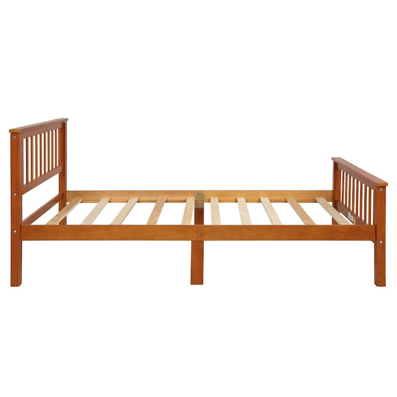 Wood Platform Bed with Headboard and Footboard
