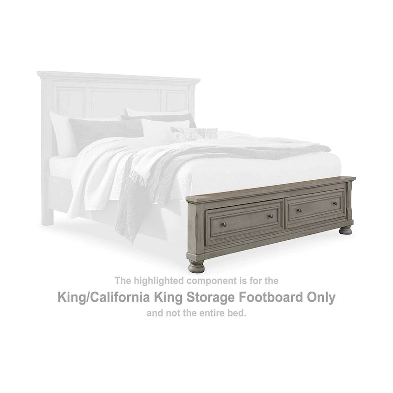 Signature Design by Ashley Lettner Light Gray Storage Bed