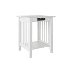 AFI Mission Printer Stand with Built-in Charger in White