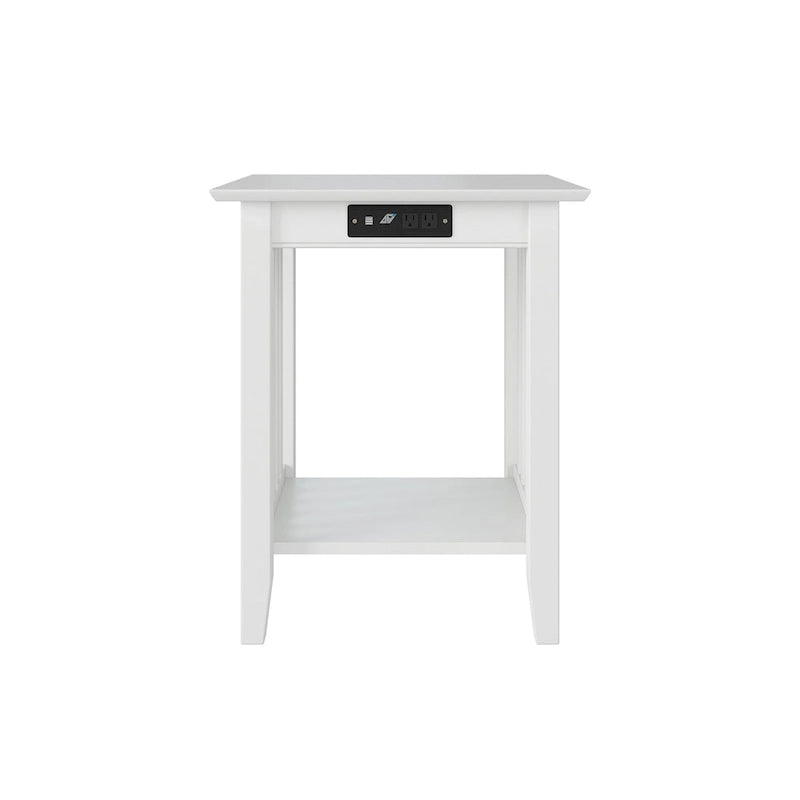AFI Mission Printer Stand with Built-in Charger in White