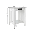 AFI Mission Printer Stand with Built-in Charger in White