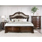 Furniture of America Pune Traditional Brown Wood Carved Panel Bed