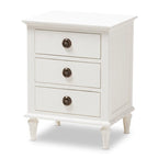 Rustic Wood 3-Drawer Nightstand by Baxton Studio