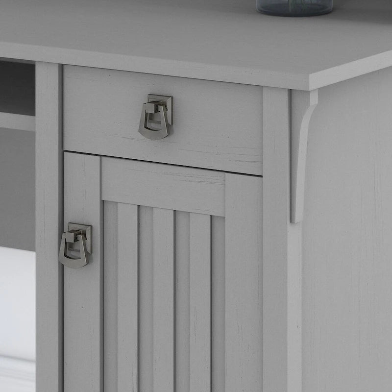 Bush Furniture Salinas L Shaped Desk with Storage in Cape Cod Gray