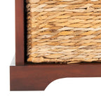 SAFAVIEH Euphemia Brown Woven Storage Basket Bench - 33.5 x 16.1 x 19.9 - 34Wx16Dx20H