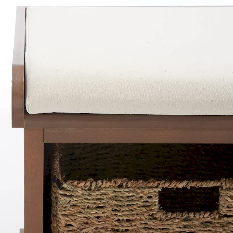 SAFAVIEH Eola Grey/ White Storage Bench - 47 x 16.1 x 19.9 - 47Wx16Dx20H
